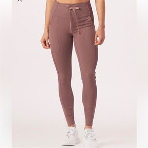 Glyder High Rise Street Leggings Lavender Bark Drawstring Compression Workout XS